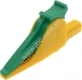 5066-IEC-GE/GN  Krokodylek bezpieczny z gniazdem 4mm,  rozwarcie szczęk 32mm, żółto-zielony, ELECTRO-PJP, 5066IECGEGN